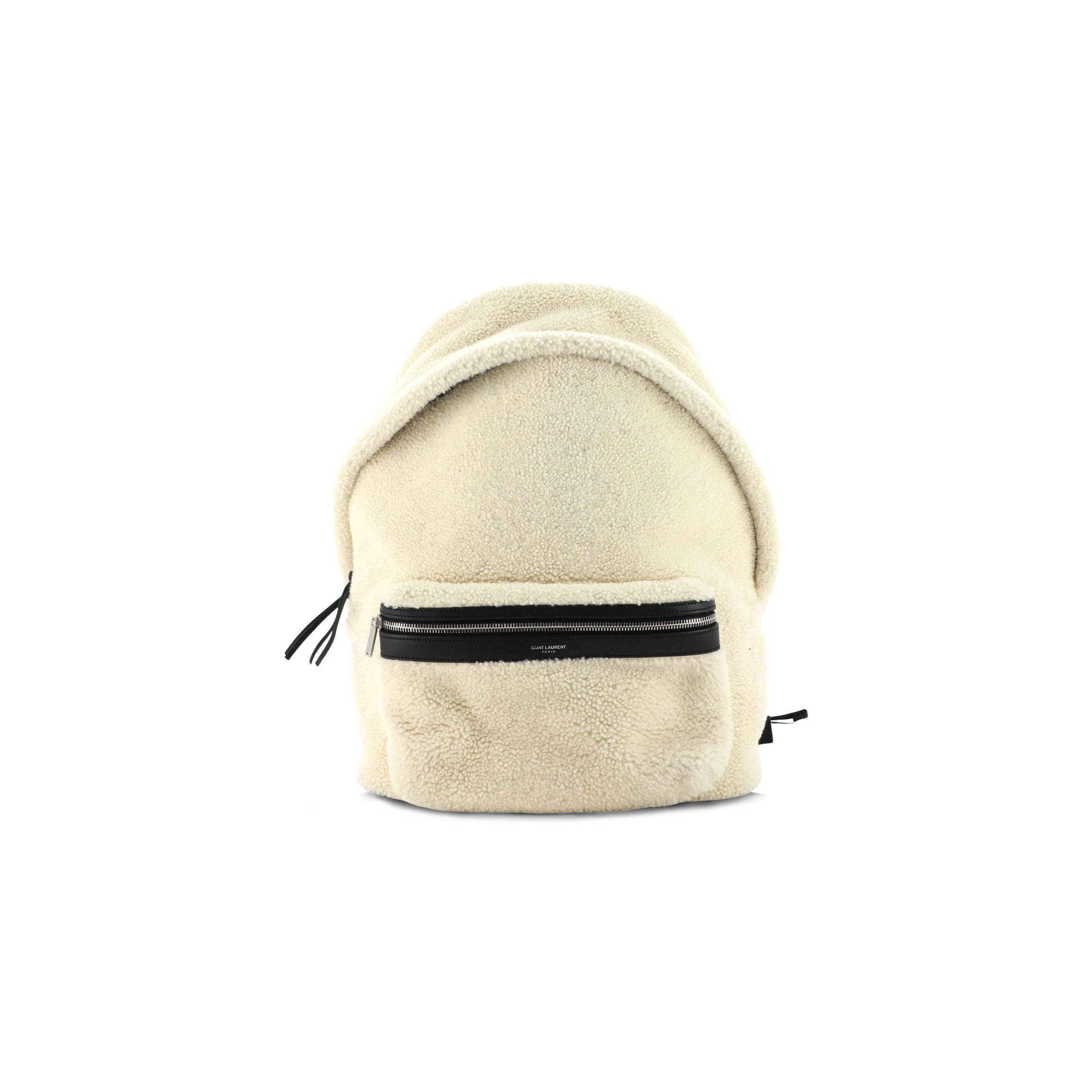 YSL CITY MEDIUM BACKPACK SHEARLING LU84215440492 (30*38*17cm)